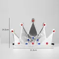 Nouvelle Couronne de Roi Argentée à 13 Diamants