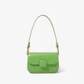 Minimalist grass green crossbody underarm bag with square buckle and gold hardware - Green