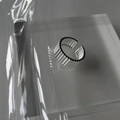 Adjustable minimalist silver twist open ring with textured finish on reflective surface - Brushed Texture Open Ring (J2004)