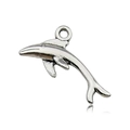 Silver dolphin alloy pendant charm for DIY bracelets and earrings with a top link ring - Shark (10374) / 1 Piece (11x22mm) / Antique Silver