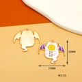 Detailed view of cat ghost charm with purple bat wings including size and weight specs - Bat Wing Ghost Cat