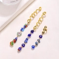 Golden snake spiral hair rings with blue cat eye stone pendants for boho braids - Mixed Style / Three-Piece Set