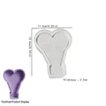 White heart hot air balloon silicone mold for DIY resin lamps with size measurements - Heart Hot Air Balloon - Universal Base