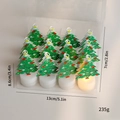 Set of 12 Christmas tree LED tea lights in green with festive star top decorations - Christmas Tree 12pcs Pack