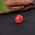 Polished 16mm red natural agate stone sphere pendant with translucent finish - Watermelon red
