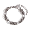Industrielles geometrisches Knoten-Armband in Silber-Finish mit Karabinerverschluss - Silber