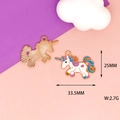 Detailed view of colorful unicorn charm with dimensions 33.5mm x 25mm and 2.7g weight - Style 10