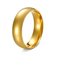 Classic 6mm minimalist polished gold stainless steel band ring with mirror finish - Gold