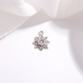 Colgante estrella de plata S925 con circón para creación de joyas DIY y manualidades - Color Oro Blanco Circonita Estrella de Ocho Puntas Calada