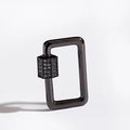 Carabiner jewelry clasp in gunmetal finish with micro-paved black zircon stones - Gunmetal Rectangle Clasp Style (DBN018-3)
