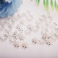 Macro shot of silver hollow star-shaped bead caps for DIY jewelry making accessories - 9mm Petal / Silver