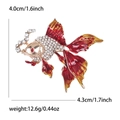 Squisita spilla a forma di pesce rosso oro e rossa con strass, 4,0cm per 4,3cm - Oro Rosso