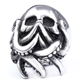 Anello in acciaio inossidabile con teschio Punisher e tentacoli di polpo argento - US 7 / Color Acciaio (Q20307)