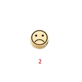 Gold stainless steel bead featuring a laser-engraved sad emoji with a mirrored finish - Expression 2 / Steel