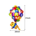 Large colorful three-layer cake balloon with cartoon bear for birthday decor, 78x50cm - Bear Parachute