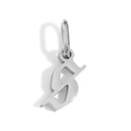 Gothic style letter S pendant in silver finish for DIY necklaces and bracelets - Letter S / Steel