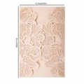 Detail of laser cut rose wedding invitation cover with dimensions 18cm x 12.5cm - Jade Pearl