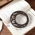 Vintage dark brown cast iron letter O wall decor plaque with rustic cut-out design - Letter O