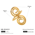 Anello a doppia spirale in acciaio inossidabile dorato con design geometrico a onde - Design A Doppia Elica (NB-R24321)