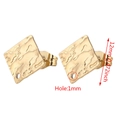 Orecchini a perno quadrati in acciaio inossidabile dorato con texture, 12 mm - Quadrato / Oro