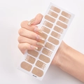 Golden glitter gradient self-adhesive nail stickers shown on a hand with SS-037 model - Gold Glitter Gradient Style (SS-037)