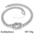 Silver-tone stainless steel box chain necklace with a decorative knot design, 5mm wide - 5mm Steel Color Necklace (KN295315-Z)