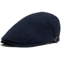 Dunkelblaue Schiebermütze aus Baumwolle mit verstellbarer Bronzeschnalle und feiner Naht - Verstellbar / Marineblau