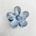 Blue-grey marble texture flower claw clip with elegant five-petal design on white fabric - 5-Petal Flower 7cm-Light Black
