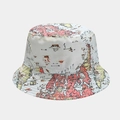 Reversible bucket hat with retro world map print for outdoor sun protection - M (56-58cm) / 28# Vintage World Map