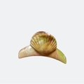 Shell-shaped hair claw clip with yellow and green marbled resin texture finish - Shell Gradient Yellow