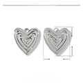 Detailed specs of heart-shaped stainless steel pendant with dimensions 19mm by 17mm - Concentric Heart Texture Style (VG338)