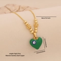 Collana malocchio dorata con pendente a cuore in smalto verde su catena in rame - Verde
