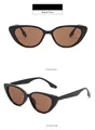 Cat eye sunglasses with black frames and tea lenses in front and side views - Black Frame/Tea Lens