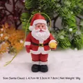 Figurine classique du Père Noël rouge et blanc avec étoile et cordon de suspension doré - Pendentif Père Noël