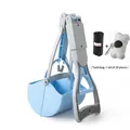 Blue and grey foldable pet pooper scooper with waste bags and bone-shaped dispenser - Large Creamy Blue + Bags + Bone Dispenser
