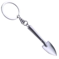 Silver shovel pendant keychain made of polished metal for creative gift accessories - Shovel