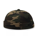 Classic cotton docker hat featuring a green forest camouflage print for outdoor wear - Adjustable / Camouflage