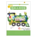 Green steam train foil balloon with Happy Birthday print for kids party decoration - Green Train