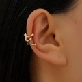 Vintage gold frog ear cuff with gothic metallic finish for non-pierced ears - KC Gold (5724)