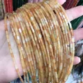 Filo di pietre di agata rettangolari 2x4mm in tonalità miste giallo e arancione - Avventurina rossa