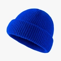 Unisex blue knitted beanie hat in minimalist hip-hop style for autumn and winter warmth - 56-58cm(Elastic) / Sky Blue