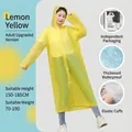 Lemon yellow adult EVA thickened long raincoat with waterproof elastic cuffs - Adult Upgraded Raincoat / Lemon Yellow