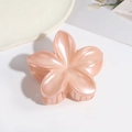 Elegant pearlescent pink lily flower hair claw clip with glossy five-petal finish - Lotus root pink
