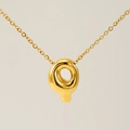 18K gold plated titanium steel bubble necklace with letter Q pendant for women - Gold - Letter Q