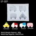 Moule en silicone translucide à 4 formes de voitures pour fondant et chocolats créatifs - Vert foncé