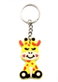 Niedlicher Giraffen-Schlüsselanhänger aus gelbem PVC mit einem robusten Metall-Schlüsselring - Giraffe Schlüsselanhänger