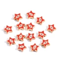 Star-shaped red evil eye beads made of gold alloy and enamel for jewelry making - Pentagram / Red