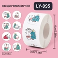 Autocollants de Noël lapins mignons pour cadeaux, étiquettes adhésives rondes de 2,5 cm - LY-995 (Lapin de Noël)