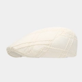 Gorra beige acolchada con costuras de diamante para calidez de otoño e invierno - Talla única / Blanco Roto