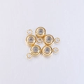 Primer plano de cuentas deslizantes de acero chapado en oro con bucles para joyería DIY - Dorado